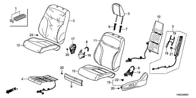 2014 Honda Civic Heater, Left Front Seat-Back Diagram for 81524-TR6-C71