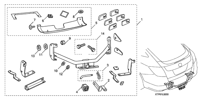 2010 Honda Crosstour Trailer Hitch Diagram