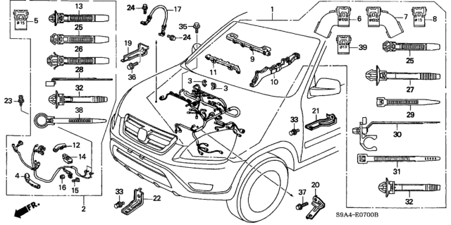 2004 Honda CR-V Cover, Battery Terminal Diagram for 32418-PNN-300