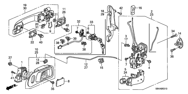 2008 Honda Pilot Case, Left Front Inside (Dark Gray) Diagram for 72165-S9V-A01ZE