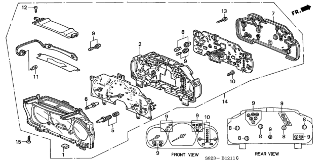 2001 Honda Accord Combination Meter (FORD) Diagram