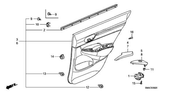 2011 Honda Civic Switch Assembly, Rear Power Window Diagram for 35760-SNA-J03
