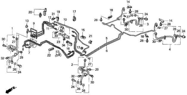 1995 Honda Del Sol Pipe C, Brake Diagram for 46330-SR2-010