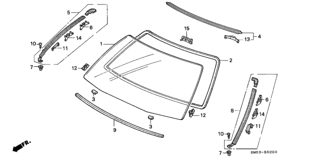 1993 Honda Accord Windshield Diagram