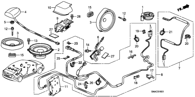 2011 Honda Civic Antenna - Speaker Diagram