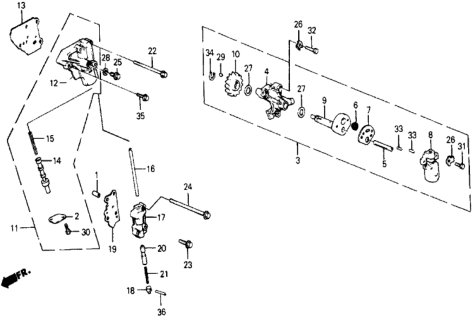 1985 Honda Civic 5 Door DX KA 3AT 3AT Governor - Lock-Up Valve Diagram
