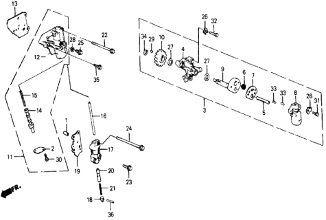 1984 Honda Civic 3AT Governor - Lock-Up Valve Diagram