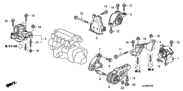 2008 Honda Fit Engine Mounts Diagram