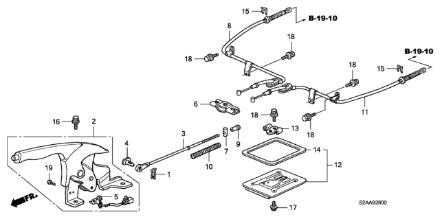 2009 Honda S2000 2 Door CR (WITH AC) KA 6MT Parking Brake Diagram