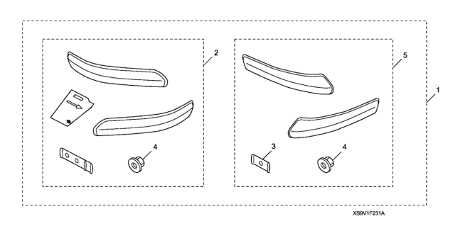 2008 Honda Pilot 5 Door EXL (2WD NAVIGATION) KA 5AT Bumper Garnish (Front/Rear) Diagram