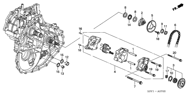 2002 Honda Insight 3 Door DX KA CVT Oil Pump Diagram