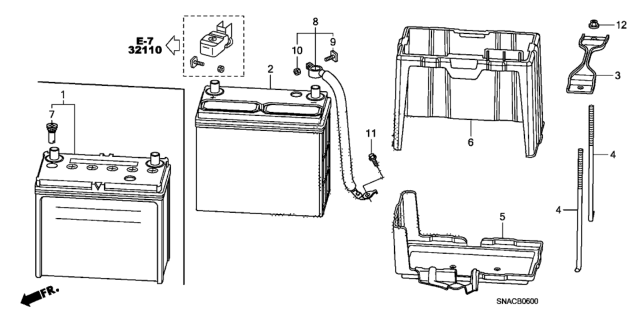 2010 Honda Civic Battery (1.8L) Diagram