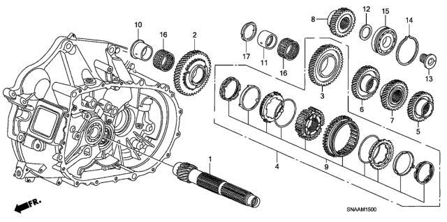 2009 Honda Civic MT Countershaft (2.0L) Diagram