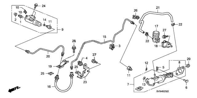 2010 Honda Civic Clutch Master Cylinder (2.0L) Diagram