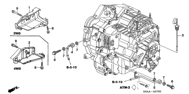 2006 Honda CR-V ATF Pipe Diagram