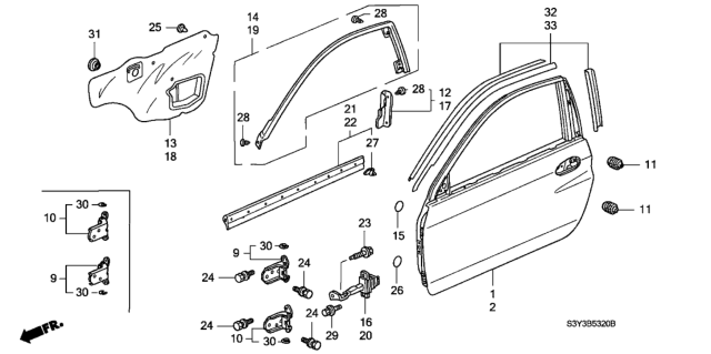 2000 Honda Insight Door Panels Diagram