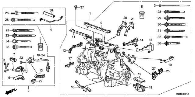 2014 Honda Civic Holder, Starter Sub-Wire Diagram for 32125-RRA-300