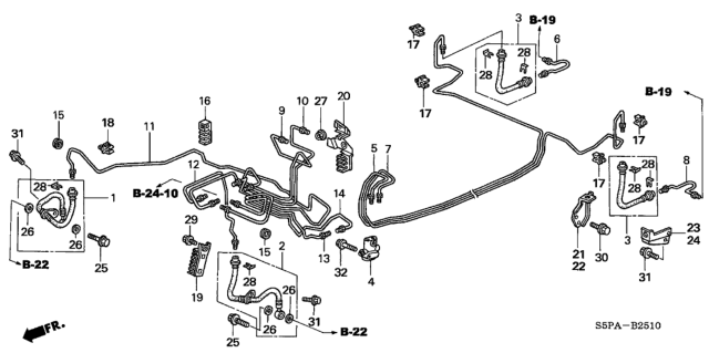 2005 Honda Civic Brake Lines (ABS) Diagram