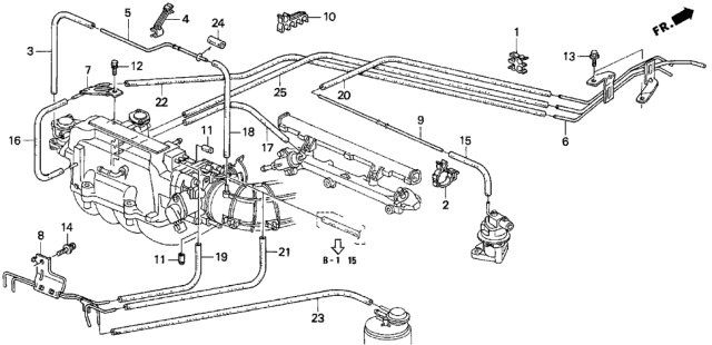 1995 Honda Prelude Clamp A, Tube Diagram for 17433-PH3-003