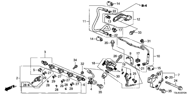 2015 Honda Accord Fuel Injector (L4) Diagram