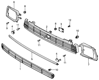 1982 Honda Civic 5 Door ** (WAGOVAN) KA HMT Front Grille Diagram