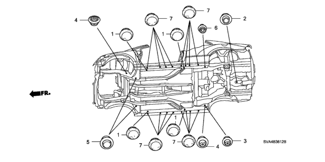 2008 Honda Civic Grommet (Lower) Diagram