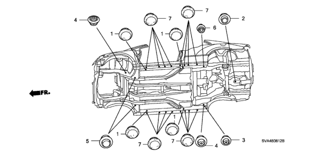 2006 Honda Civic Grommet (Lower) Diagram