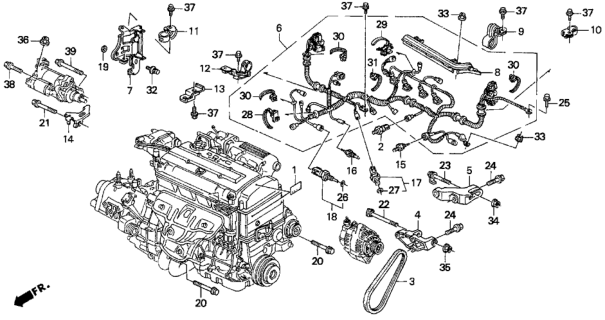 1995 Honda Del Sol Belt, Alternator (Mitsuboshi) Diagram for 31110-PR4-004