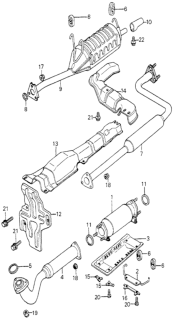1981 Honda Accord Pipe A, Exhuast Diagram for 18210-689-691