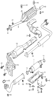 1981 Honda Accord Pipe B, Exhuast Diagram for 18220-689-033