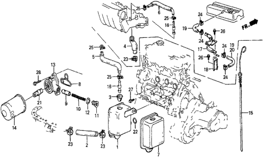 1983 Honda Prelude Tube, PCV Diagram for 11856-PC6-660