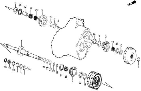 1986 Honda Civic 5 Door DX KA 4AT 4AT Mainshaft Diagram