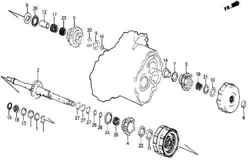 1987 Honda Civic 4AT Mainshaft Diagram