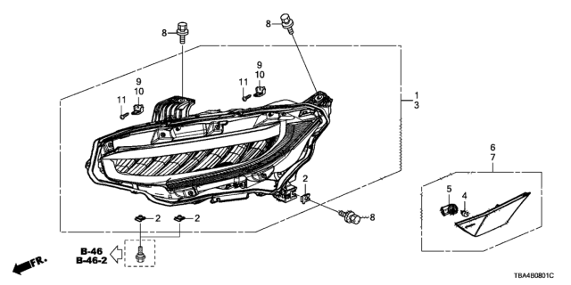 2016 Honda Civic Headlight (LED) Diagram