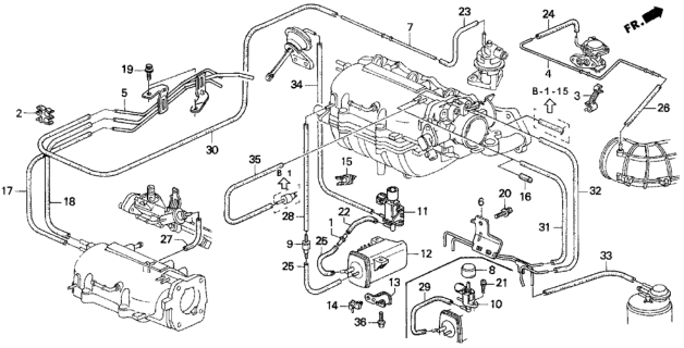 1993 Honda Prelude Install Pipe - Tubing Diagram