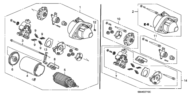 2005 Honda CR-V Starter Motor (Mitsuba) Diagram