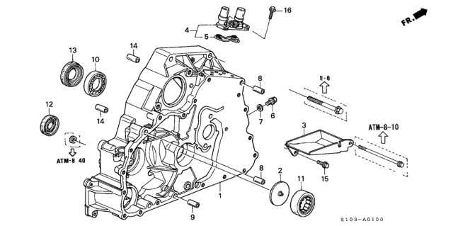 1998 Honda CR-V AT Torque Converter Housing Diagram