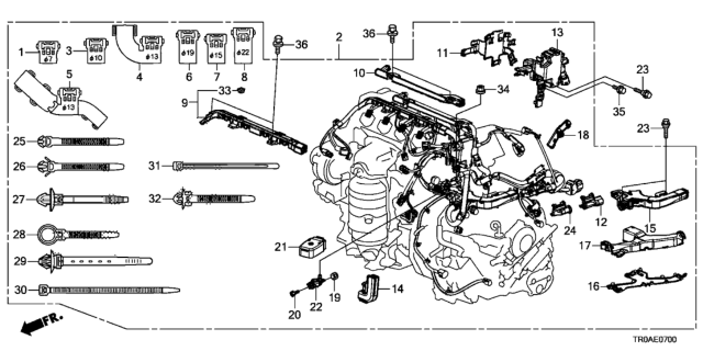 2013 Honda Civic Engine Wire Harness (1.8L) Diagram