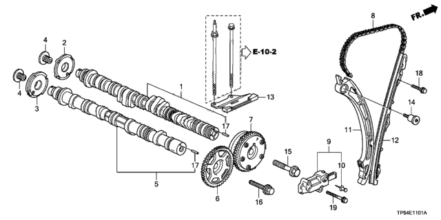 2013 Honda Crosstour 5 Door EXL (4 CYLINDER) KA 5AT Camshaft - Timing Belt (L4) Diagram