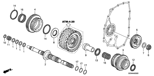 2007 Honda Accord 2 Door LX KA 5AT AT Mainshaft (L4) Diagram