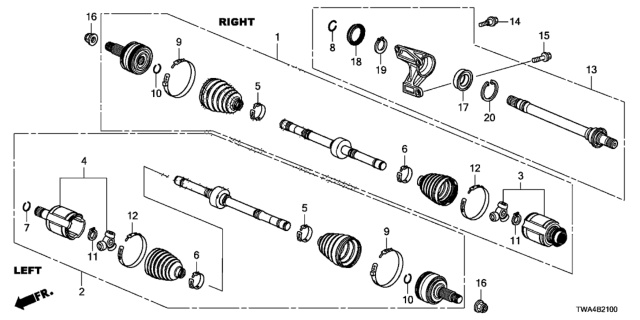 2021 Honda Accord Hybrid Driveshaft - Half Shaft Diagram