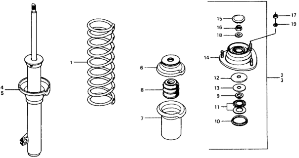 1979 Honda Civic 3 Door ** (1200) ** 4MT Front Shock Absorber Diagram