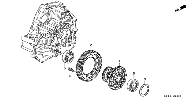 2000 Honda Civic MT Differential Gear (DOHC) Diagram