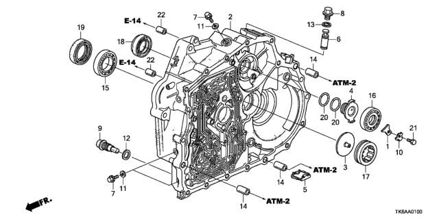 2013 Honda Fit AT Torque Converter Case Diagram
