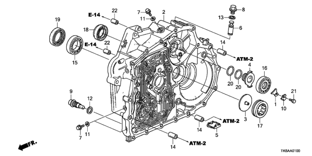 2013 Honda Fit 5 Door FIT (SAYAMA PLANT) KA 5AT AT Torque Converter Case Diagram