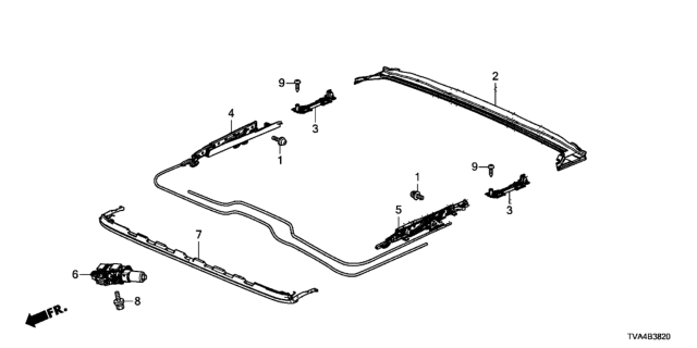 2018 Honda Accord Link Assy., R. Sunroof Diagram for 70300-TVA-A01