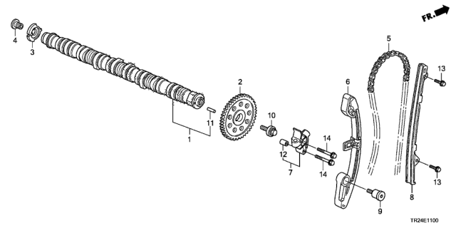 2015 Honda Civic Guide, Cam Chain Diagram for 14530-RW0-004