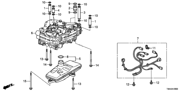 2017 Honda Civic 4 Door LX (AEP ENGINE/HDM CVT) KL CVT AT Valve Body Diagram
