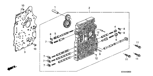 2007 Honda Accord 4 Door EX KA 5AT AT Main Valve Body (L4) Diagram