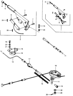 1975 Honda Civic Knob, Parking Brake Push Rod Diagram for 47142-659-310